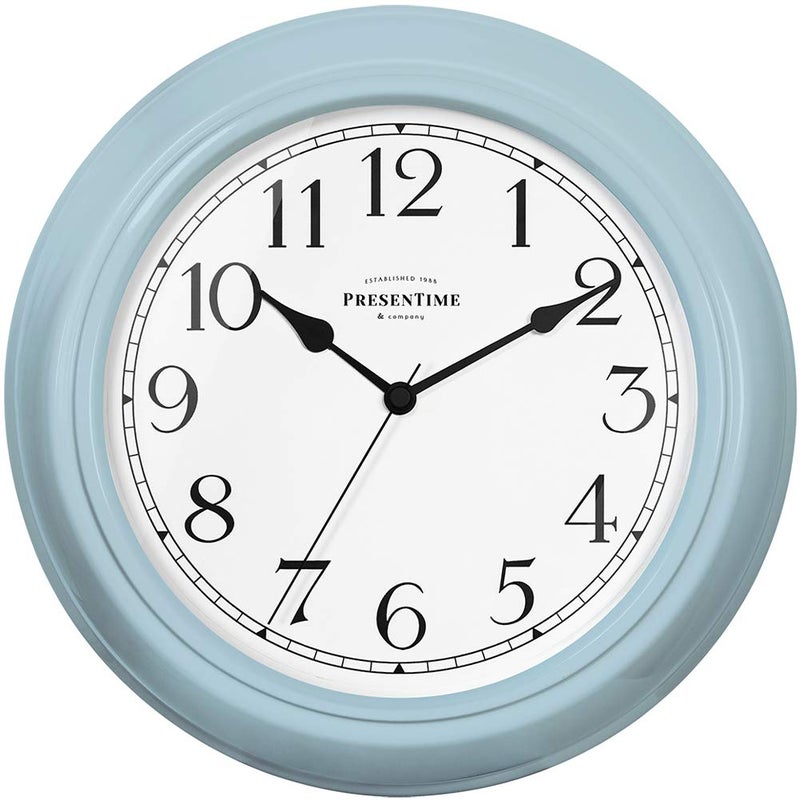 Presentime & Co Chic Home Collection 10" Molly Clock, Silent No Ticking, Blue Color. Modern Decorative Wall Clock for Kitchen, Kid's Room, Bathroom, Bedroom, and Office - Image 2
